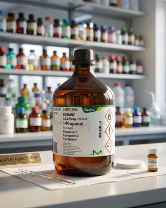 1-Propanol EMSURE® ACS Reag. Ph Eur for Analysis – Pelarut Laboratorium Kemurnian Tinggi Merck 100997 Repack 50ml