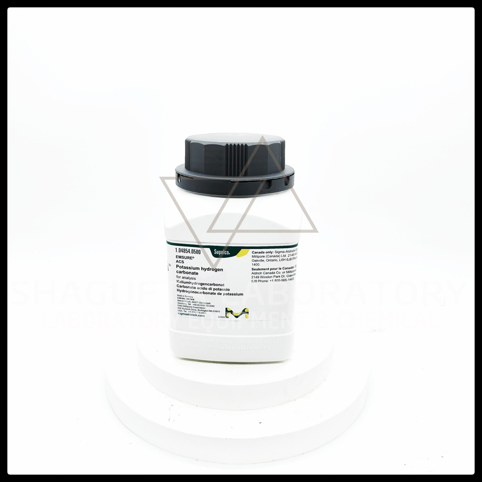 Potassium Hydrogen Carbonate EMSURE® ACS 104854 ukuran 500g dari Supelco Merck merupakan bahan kimia laboratorium berkualitas tinggi untuk kebutuhan analisis, preparasi buffer, penelitian, quality control, dan aplikasi laboratorium profesional.