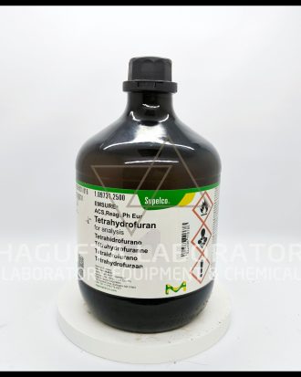 Tetrahydrofuran (THF) EMSURE® ACS Reag. Ph Eur dari Merck Supelco merupakan pelarut organik berkualitas tinggi untuk kebutuhan analisis laboratorium, penelitian, QC, sintesis kimia, dan aplikasi industri. Memiliki kemurnian tinggi sesuai standar ACS dan Ph Eur sehingga ideal digunakan pada laboratorium pendidikan, farmasi, kimia, dan industri manufaktur.