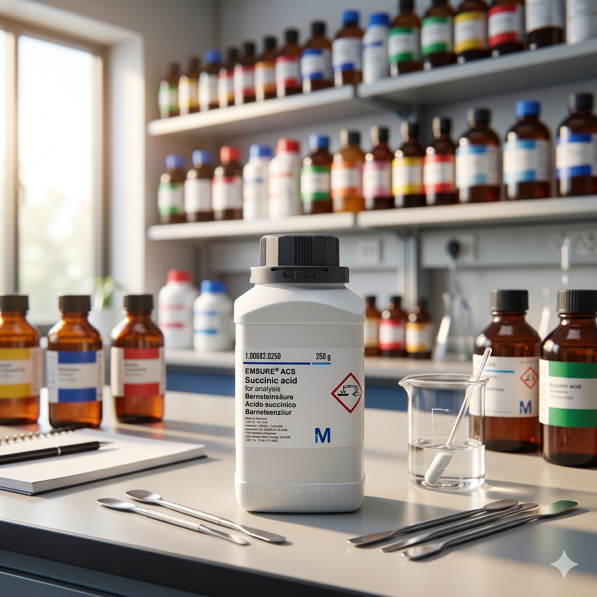 SSuccinic Acid EMSURE ACS Merck 100682 1GR– Reagent Analytical Grade Laboratorium (REPACK)