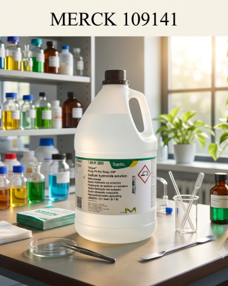 Supelco Sodium Hydroxide Solution 0.1 mol/L 1.09141.5000 – Larutan Natrium Hidroksida Reagen Titrasi Laboratorium