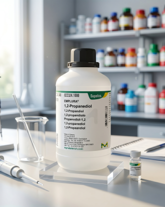 1,2-Propanediol EMPLURA® atau Propylene Glycol merupakan bahan kimia laboratorium berkualitas tinggi yang digunakan untuk kebutuhan penelitian, quality control, formulasi industri, pendidikan, dan aplikasi laboratorium umum. Cocok sebagai pelarut, humektan, dan bahan pendukung formulasi kimia.