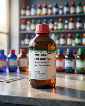 tert-Butanol EMPLURA® merupakan bahan kimia laboratorium berkualitas laboratory grade yang digunakan untuk kebutuhan sintesis, penelitian, quality control, formulasi industri, dan aplikasi laboratorium umum. Cocok untuk laboratorium kimia, institusi pendidikan, serta kebutuhan industri dan riset.