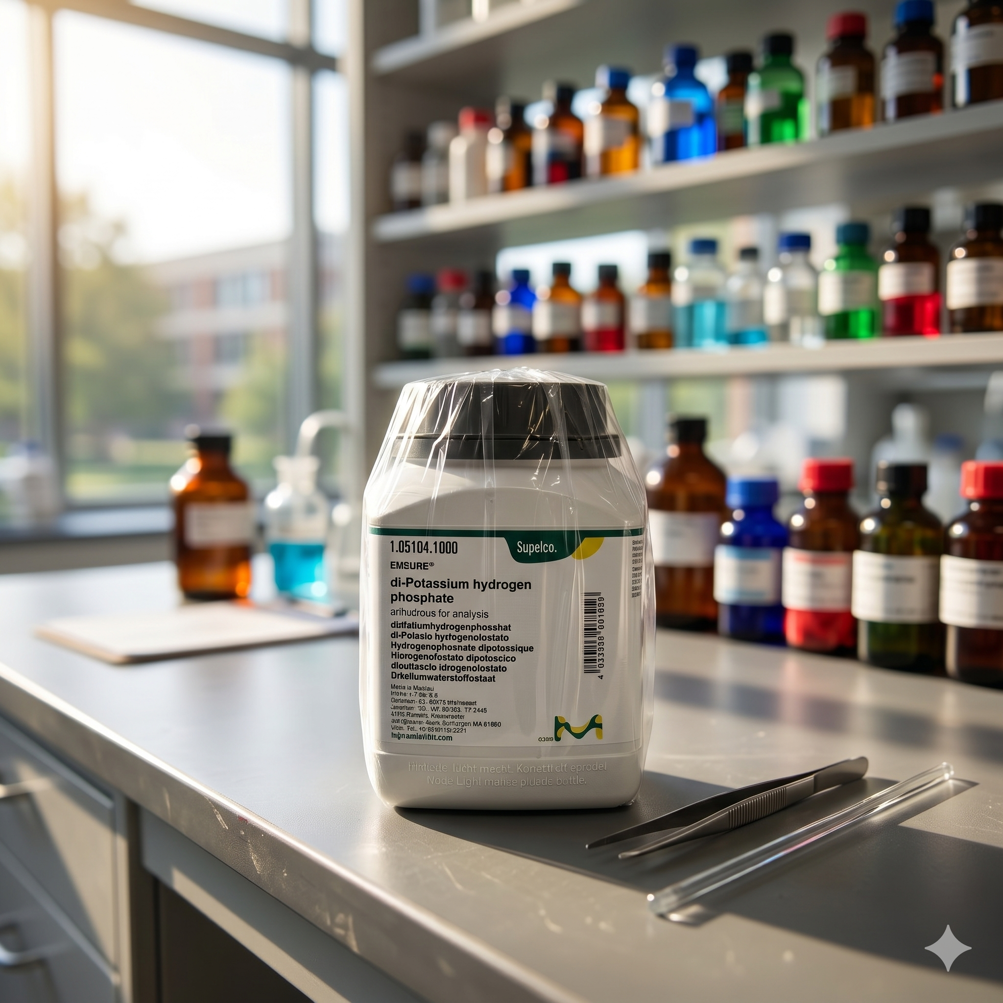 Di-Potassium Hydrogen Phosphate Anhydrous EMSURE® Merck 105104 adalah bahan kimia analytical grade berkualitas tinggi untuk kebutuhan laboratorium, quality control (QC), penelitian, pendidikan, dan industri. Cocok digunakan sebagai buffer reagent, preparasi larutan, analisis kimia, serta aplikasi laboratorium profesional lainnya.